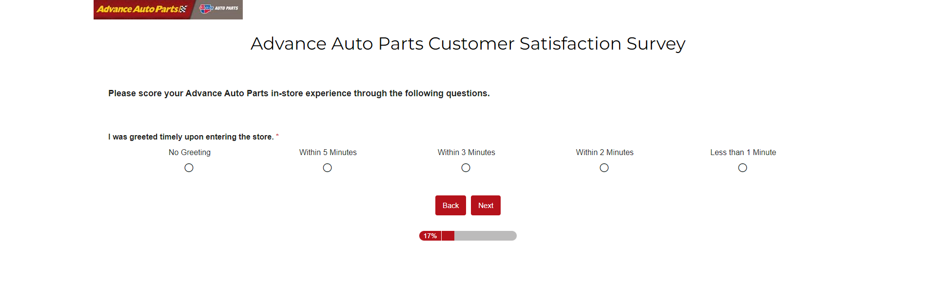 advanced auto parts survey