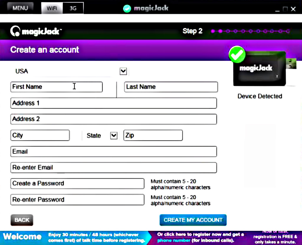 MagicJack account