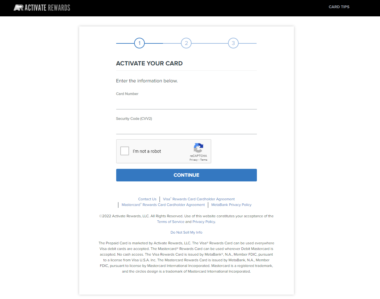 myrewardcardbalance.com login