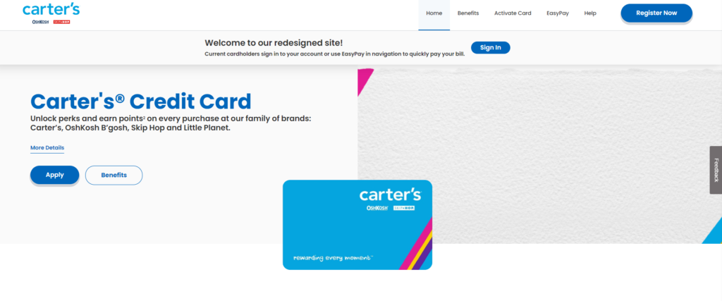 carters credit card