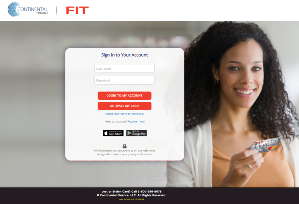 FIT credit card login 