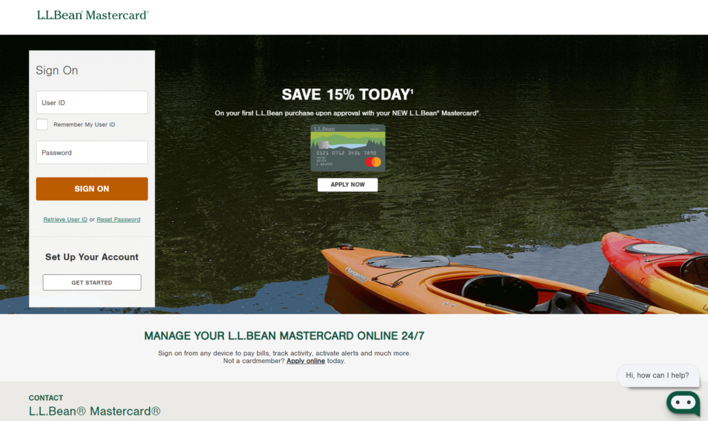 llbean mastercard login